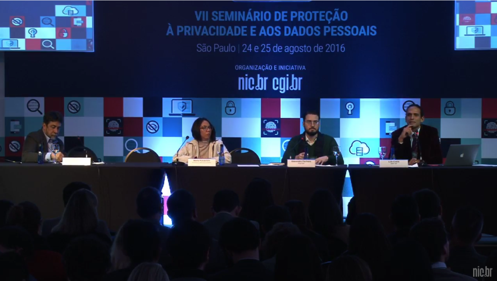 Primeira sessão do evento discute a relação dos algoritmos, privacidade e a preservação de direitos. Crédito: Reprodução NICbrvideos/Youtube
